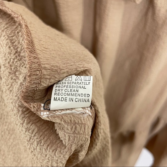 SUCREFAS Apricot Tiered Boho Dress with Back Cutout & Tie - Size M/L - Picture 14 of 16